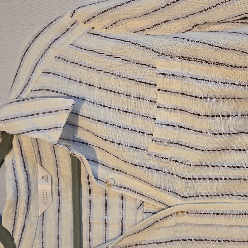 Lauren Conrad Striped Button-Up Shirt Size PL - Picture 3 of 7